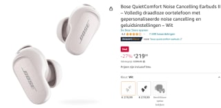 Bose QuietComfort Noise Cancelling Earbuds II voor €219,99 bij Amazon
