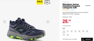 Skechers heren wandelschoenen categorie A/B voor €25 bij Scapino
