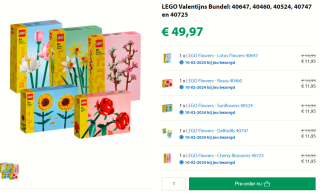 LEGO® bloemen collectie Valentijns bundel voor €49,97 bij Goodbricks