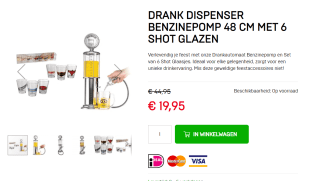 Drank dispenser benzinepomp 48 cm incl. glazen voor €19,95 bij Dagknaller