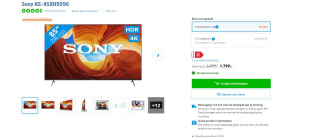 Sony Smarttv nu voor €1799 bij coolblue