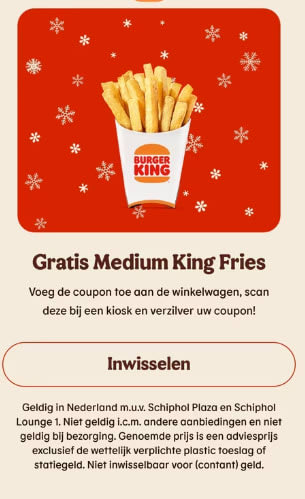 Gratis Medium King Fries bij Burger King
