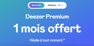 1 mois d'essai gratuit à Deezer Premium