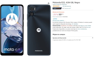 Movil Motorola E22, 4GB+64 GB por 99€