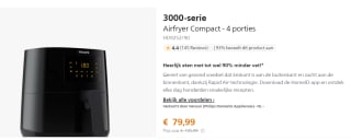 Philips Airfryer Essential Series - HD9252/90 - 4 liter (L) voor €79,99 in de Philips Store