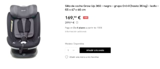 Silla de coche BabyGo Grow Up 360 con Isofix por 169.99€