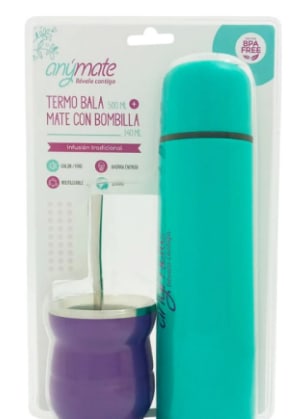 Set Termo Bala+Mate Anymate 500Ml por $8.000