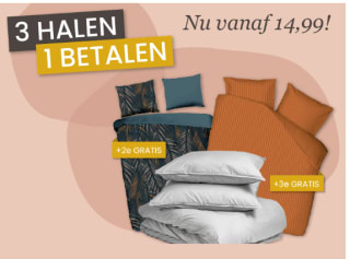 3 halen = 1 betalen op beddengoed bij Dekbeddiscounter