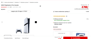 Sony PlayStation 5 Pro - Console voor €749 bij de Mediamarkt