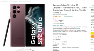 Samsung Galaxy S22 128 GB Ultra 5G + Cargador por 799€