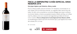 6 Botellas de Finca La Emperatriz Cuvée Especial Gran Reserva 2018 por 44€