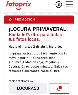 Hasta -50% de Descuento en Fotoprix.