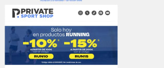 15% o 10% descuento en productos running según tu importe de compra