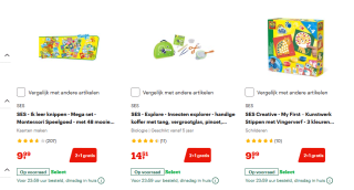 2+1 op geselecteerde SES speelgoed bij Bol