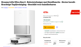 Dreame L10s Ultra Gen 2 - Robotstofzuiger met Dweilfunctie voor €479 bij Bol