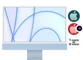 Apple 24" iMac M1 Chip 7-core GPU 8 GB RAM 256 GB SSD voor €888 bij Ibood