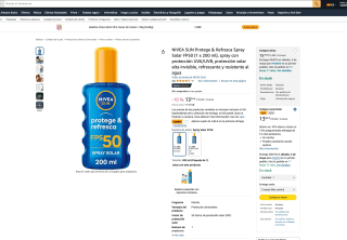 NIVEA SUN Protege & Refresca Spray Solar FP50 200 ml spray con protección UVA/UVB invisible refrescante y resistente al agua por solo 11,08€