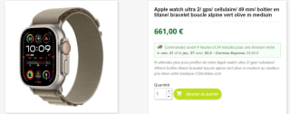 Apple Watch Ultra 2/ GPS/ Cellulaire/ 49 mm/ Boîtier en titane/ Bracelet boucle alpine à 661€