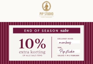 10% extra korting op de sale van Pip Studio