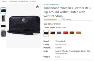 Gather a Timberland leather RFID zip around wallet from Amazon for £15.10