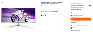 Monitor Philips Evnia 34M2C7600MV/00 34" Mini LED WQHD 165Hz USB-C Curva por 499.9€