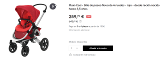Maxi-Cosi - Silla de paseo Nova de 4 ruedas por 259.99€