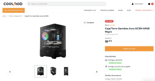 Caja/Torre Gamdias Aura GC9M ARGB Negro por 19,95€