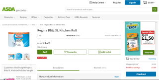 Regina Blitz XL Kitchen Roll (3 pk) - £4.25