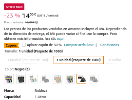 1080 Bolsas Nobleza para excrementos de perros 72 rollos por 10,19€