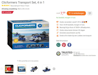 Clicformers Transport Set, 4 in 1 voor €7,99 bij Lobbes
