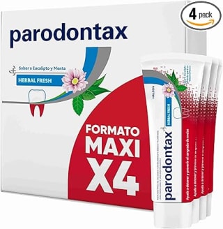 4 pastas Parodontax Herbal Fresh Sabor Eucalipto y Menta 75ml por 12,34€