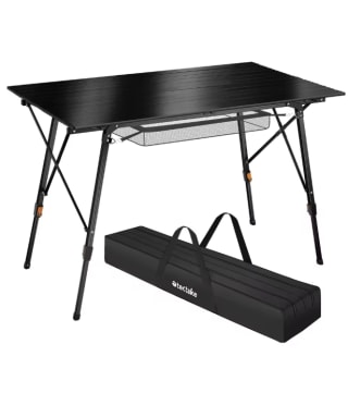 Mesa Tectake plegable de aluminio Bastián ajustable en altura por solo 44,19€