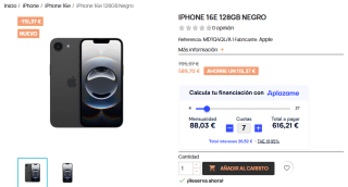 Apple iPhone 16e de 128GB por 589,70€ en dos colores