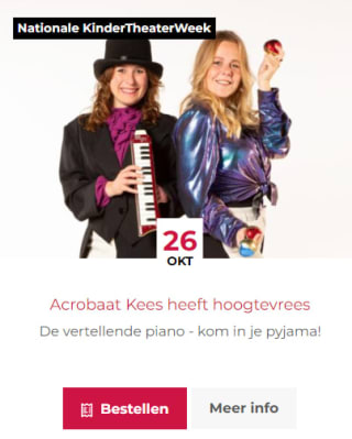 Gratis activiteiten en gratis toegang tot theater voor kinderen tijdens Nationaal Theater Weekend 23 t/m 30 oktober