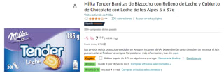 6 Paquetes de MILKA Tender barritas rellenas de chocolate con leche 5x37 g envase 185 g por 9.34€