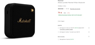 Altavoz Portatil Marshall Willen por 74€
