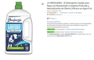 2 Botes de LA DROGUERIA 1919 Detergente líquido con bicarbonato aroma fresco botella 50 dosis por 12.99€