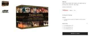 Pack Tierra Media (El Hobbit y El Señor de los Anillos) (4K Ultra HD + Blu-Ray) por 149,95€