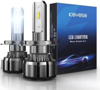 Bombillas KOYOSO H7 y H4 de LED para Coche, 80W, 16000LM, 6000K Blanco, 12V por 17,54€