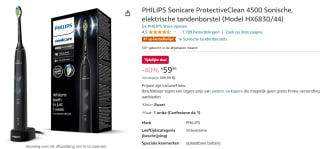 PHILIPS Sonicare ProtectiveClean 4500 Sonische elektrische tandenborstel voor €59,99 bij Amazon