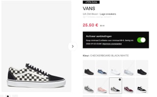 Vans UA Old Skool Primary Check Black White voor €25,50 bij Booztlet