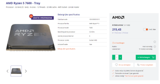 AMD Ryzen 5 7600 voor €215,43