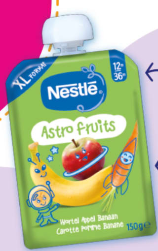 Gratis knijpzakje Nestlé Astro Fruits 150g via 100% cashback