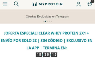 2x1 y envío por 2€ en la app Myprotein