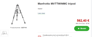 Manfrotto CF Twin MS Tripod 100/75mm voor €562,40 bij Proshop