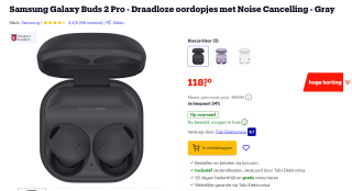 Samsung Galaxy Buds 2 Pro voor €118,20 bij Bol.com