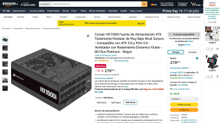 Fuente de Alimentación Corsair HX1500i ATX por 279,90€