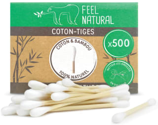 Boîte 500 cotons tiges blanc Bambou Feel Natural à 1,49€