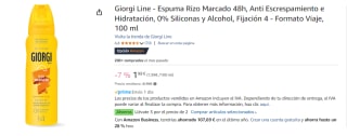 3 Botes de Giorgi Line - Espuma Rizo Marcado 48h, Anti Escrespamiento e Hidratación, 0% Siliconas y Alcohol, Fijación 4 - Formato Viaje, 100 ml por 3.98€