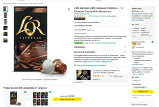 L'OR Espresso Café Cápsulas Chocolate 10 Cápsulas Compatibles Nespresso por solo 3,95€